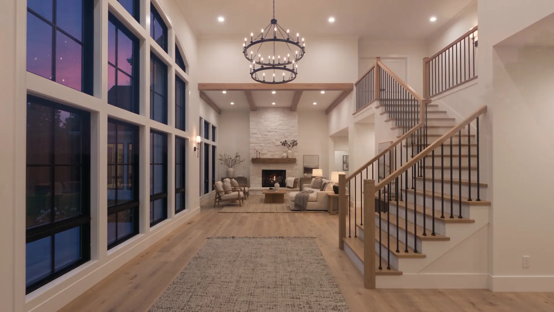 Entering the house through the tower windows